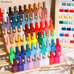 Kits Rormays Nieuwe gel nagellak Semipermanent Varnish Hybrid Nail Art Salon 60 Colors Set Glitter 15 ml afwezigheid van UV LED -nagellak