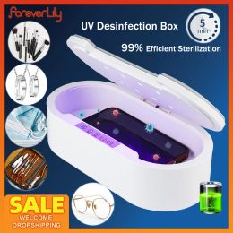 Kits Smart Disinfect Box UVC LED Stérilizant Boîte d'aromathérapie Dispositif de stérilisation pour outils de maquillage à ongles Lunes de bijoux