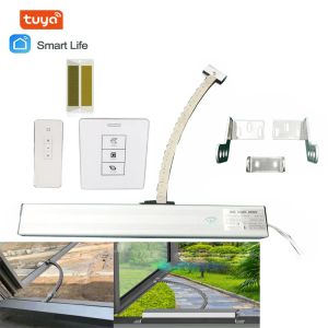 Kits Smart Home Window Opener Inward Hinge Casement+Tuya Wifi Switch+Remote Control+Rain Sensor