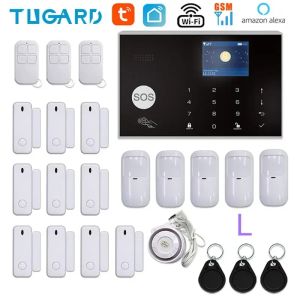 Kits Smart Life Alarm System for Home WiFi GSM Security Alarm Host with Door and Motion Capteur Tuya Smart App Control Work Alexa