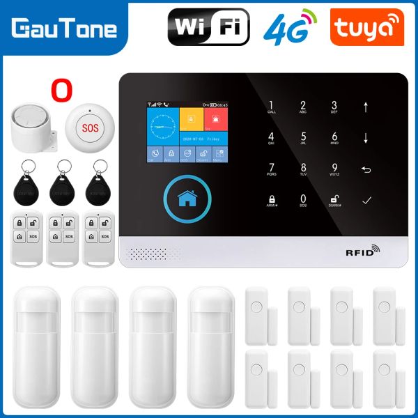 Kits Smart Life WiFi 4G Security Alarm System For Home Fambor Wireless Alarm Host avec capteur de mouvement et capteur de porte TUYA Smart App