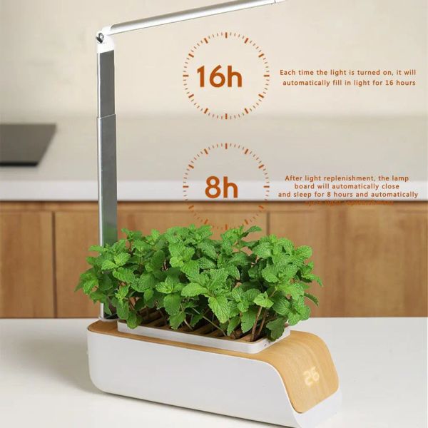 Kits Système de culture hydroponique automatique de légumes intelligents Culture sans sol de petits pots de fleurs avec LED élèvent la lumière de cuisine à domicile