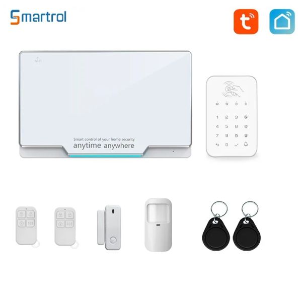 Kits Smartrol WiFi Security Alarm System Tuya Smart Alarm Sensor Kit Monitor Remote Fireproof Calliers de sécurité Home Protection Alarmes