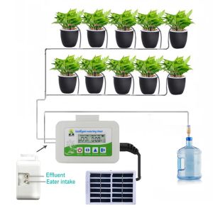 Kits Solar Druppelirrigatiesysteem Apparaat Automatische irrigatie Waterpomp Druppelmondstuk Timer voor tuin Potplanten Bewateringsgereedschap