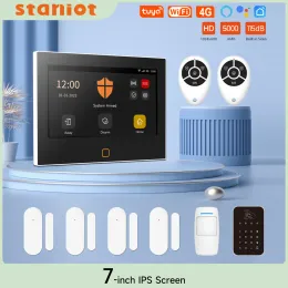 Kits Staniot 7 inch HD -alarmsysteem Wireless WiFi 4G Tuya Smart Home Beveiligingsbescherming werkt met Alexa Google App Remote Control