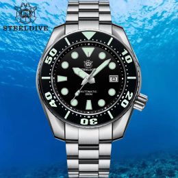 Kits SteelDive SD1971 MM Reloj mecánica Bisel de cerámica Sapphire Glass Azul Luminoso NH35 200M Reloj de buzo automático impermeable