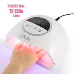 Kits Sun X20 Max UV LED Nail Lamp Professional Nail Drying Lamp voor manicure 72 LED's gel Poolse droogmachine met auto -infrarood