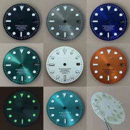 Kits Sunray Dial NH35 Luminous S Dial 29mm Witblauw Zwart Green Gray Dial Modified Watch Accessories
