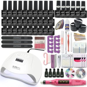 Kits Super Manicure Set voor nagelkit met 120/54W LED NAIL LAMP NAIL BOOP MACHINE NAIL POOL KIT ACRYLIC KIT NAK ART TROGELS SET