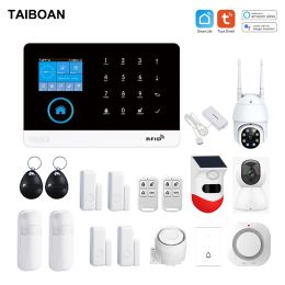 Kits Taiboan WIFI WiFi GSM Sistema de alarma de seguridad para el hogar para 433MHz Tuya Smart Life App Control Kits de alarma de alarma de ladrones 2G 2G