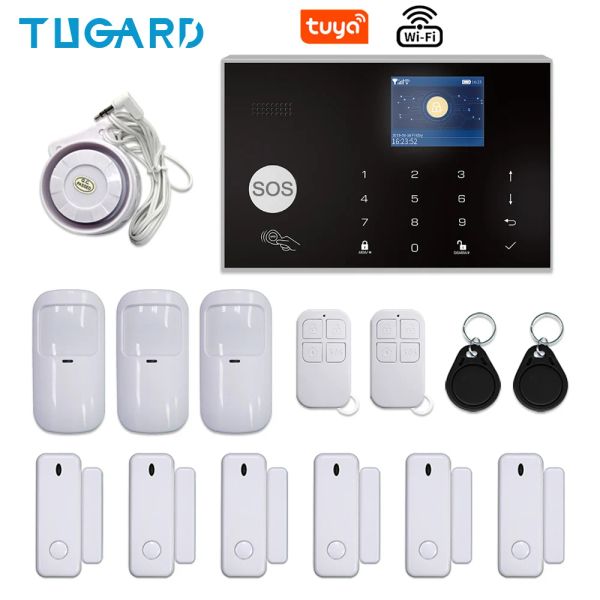 Kits Tugard G30 Tuya Wifi GSM 3G 4G Security Alarm System Home ladrita 11 Idiomas 433MHz Control remoto inalámbrico para Android IOS