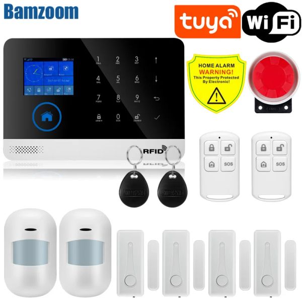 Kits tuya 1.7 pulgadas tft scherm wifi gsm smart inbreker alarmsysteem bewegingsmelder aplicación contolit rook Deur sensor