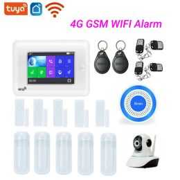 Kits tuya 4g wifi 4.3 "ekran dotykowy gprs sms alarma bezprzewodowy 3g wersja system Inteligentny alarmowy do domu kontrola aplikacji cz