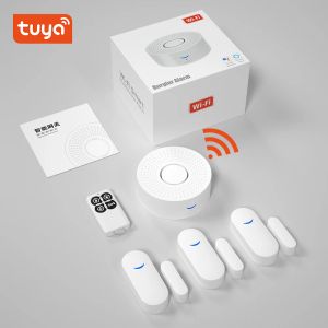 Kits Tuya Smart Alarm System voor thuisburgar Security 433MHz Door Senosr WiFi Alarm USB Power Wireless House Smart Life App Control