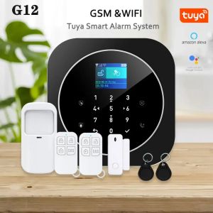 Kits Tuya Smart WiFi GSM Beveiligingsalarmsysteem Werkt met Alexa Home Burglar Motion Detector Smoke Door Window Anti Diefstalpakket