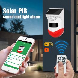 Kits Tuya Smart WiFi Outdoor Solar Pir Infrarood Alarmsysteem Waterdicht Wireless 433MHz Inbreker Security Strobe Sirene