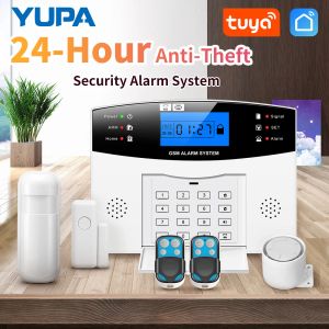 Kits Système d'alarme WiFi GSM Tuya 433MHz Home Wireless Falle de sécurité Porte de sécurité Sense de fenêtre de porte Alarm Travailleur avec Tuya Samrt Life