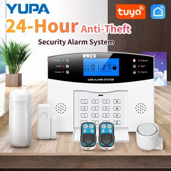 Kits Tuya Wifi GSM Alarm System 433MHz Home ladrón de seguridad Alarma de seguridad Sensor de ventana Alarma con Tuya Samrt Life