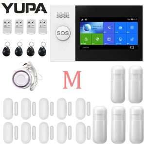 Kits Tuya WiFi GSM Sistema de alarma de seguridad inalámbrica de inicio de 4.3 pulgadas Control remoto de la aplicación para la pantalla para el kit de alarma WiFi WiFi con cable