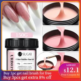 Kits ur azúcar glitter goma base recarga 150g lentejuelas doradas de camuflaje rosa color gel remojo de uñas led geles geles barniz