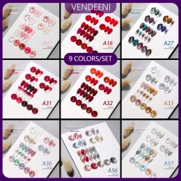 Kits Vendeeni 15 ml 9 kleuren Set Pure Color Cat oog Glitter gel nagellak afwezig led UV Nail Art Design Manicure Varnish