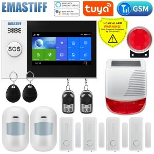 Kits W4B PG107 Tuya Wireless Home WiFi GSM Home Security with Motion Detector Capteur Système d'alarme de cambriole