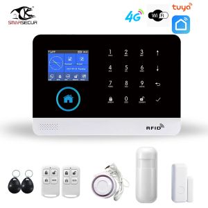 Kits WiFi 4G GSM Smart Alarm System Ty103 Tuya Smart Life App Control PIR Sensor Wireless Smart Home Security Ondersteuning Alexa