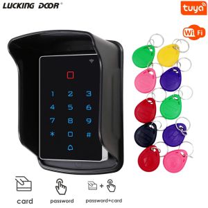 Kits WiFi Access Control RFID Card Smart Gate Remote Lock Magnetic Lock met Rainproof Cover Tuya Mobiele app Gratis sleutelhanger