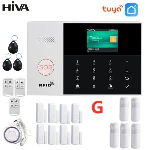 Kits WIFI GSM GPRS Draadloos 433 MHz Thuis Inbraakalarmsysteem Ondersteuning Rookmelder IP Camera Beveiligingsalarmkit Tuya SmartLife APP