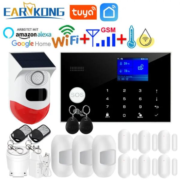 Kits WiFi GSM Home Famber Alarm System iOS Android Tuya Smart Life App RFId Touch Keyboard 433MHz Capteur sans fil