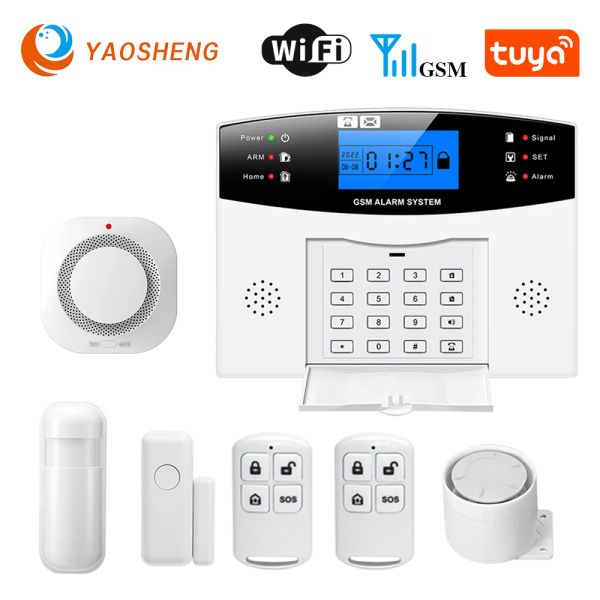 Kits Système d'alarme de sécurité GSM sans fil câblé avec automatisation Interphone Remote contrôle autodial iOS Android Smart Home Alarm Kit