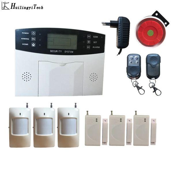 Kits Sistema de alarma GSM inalámbrico Kit de bricolaje Control de aplicaciones Auto Dial Inicio Alarma de seguridad Detector de movimiento Sensor de la casa Sistema de alarma de la casa