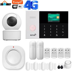 Kits Système d'alarme WiFi Home Security 4G via le détecteur de capteur de mouvement de l'application Smart Life de tuya.
