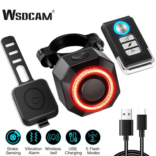 Kits wsdcam alarme de vélo étanche à charge USB cambrioleur arrière à distance de la moto