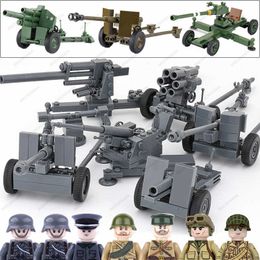 Kits WW2 militaire artillerie canon modèle blocs de construction allemagne états-unis Union soviétique armée soldat chiffres réservoir Grenade arme briques jouets P230407