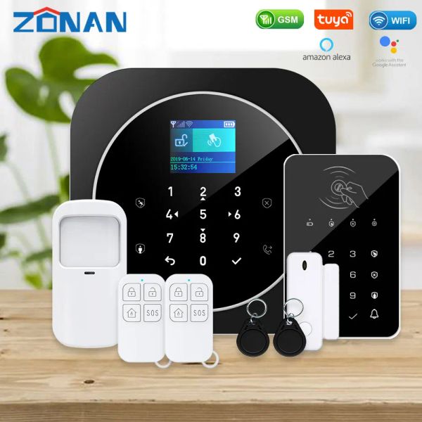 Kits Zonan G12 + K10 Système de sécurité d'alarme Tuya WiFi GSM Home Fambor