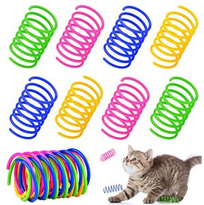 Kitten Kattenspeelgoed Breed Duurzaam Heavy Gauge Cat Spring Toy Kleurrijke Spring Pet Toy Coil Spiral Springs