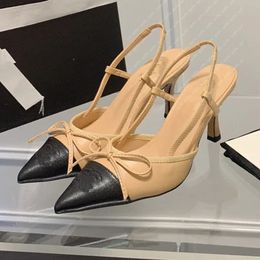 Tacones de gatito, sandalias con lazo, zapatos de vestir para fiesta de boda para mujer, zapatos de baile de moda puntiagudos, montaje de piel de vaca, tacones altos, zapatos de diseñador, sandalias de lujo