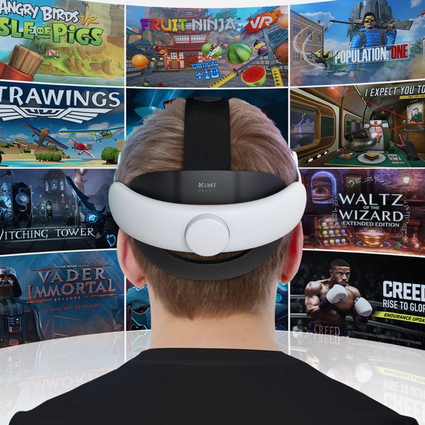 Diseño de Kiwi para Oculus Quest 2 Confort Strap de la cabeza ajustable Aumento del soporte Mejorar la comodidad-virtual para accesorios de realidad virtual