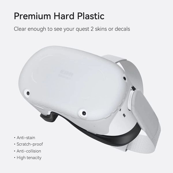 Kiwi Design VR Shell para Oculus Quest 2 Cubierta protectora con dos protectores de cubierta protectora de protección lateral