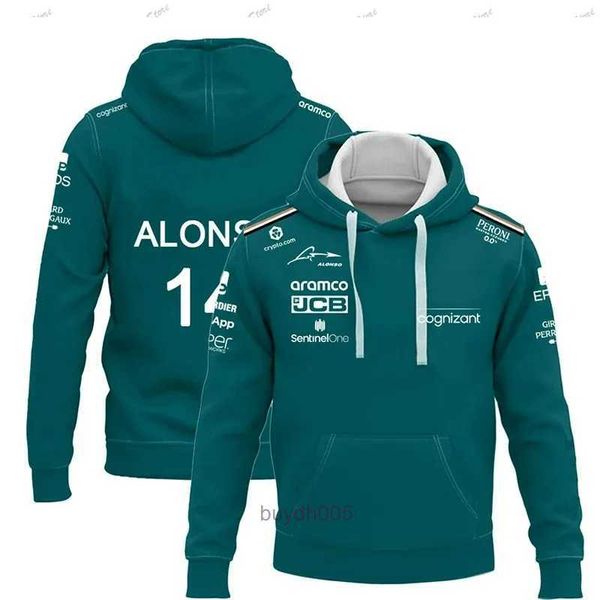 Kjyk Sudaderas con capucha para hombre 2023/2024 Nuevas sudaderas del equipo de carreras de Fórmula Uno de F1 Primavera y otoño Alonso 14 Paseo 18 Carretera impresa en 3D Calle para niños con cremallera