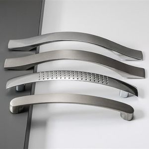 Kkfing 1 pc moderne eenvoudige aluminium legering chromen keukenkast deurknoppen en handgrepen lade trekt meubels handgreep hardware