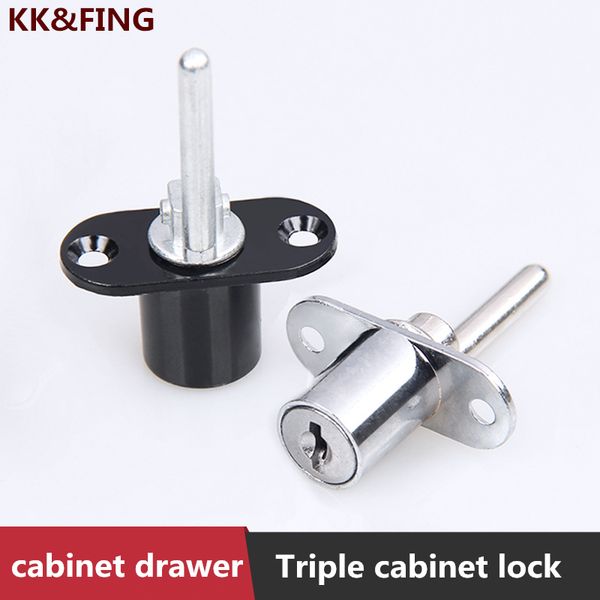 KKFING Desk Cabinet LocksTthree Tiroir verrouillage du tiroir interlock Core Core File Furniture Cabinet Lock Triple Drawer Lock