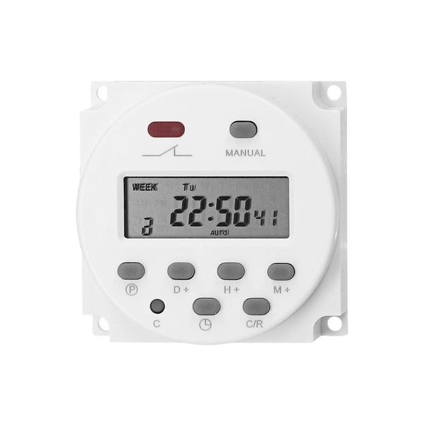 KKmoon CN101A Commutateur de minuterie numérique programmable hebdomadaire monté sur panneau électrique 16 minuteries de programme marche/arrêt indépendantes