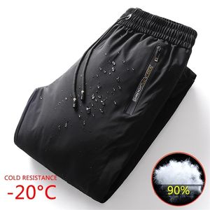 Kksky winter 90% witte eendendons heren broek casual dikke waterdichte mannen koudvrije broek warm buiten Homme 220325