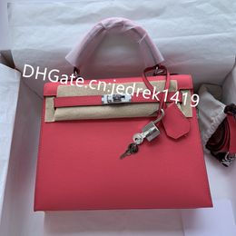 KL Bolsos de lujo para mujer Bolso cruzado de diseñador 10A Bolso de cena de fiesta de cuero Togo y Epsom de alta calidad Bolso de compras para mujer con costuras totalmente hechas a mano