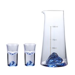 Klein bleu 3d iceberg liqueur tir en verre vain de vin moute