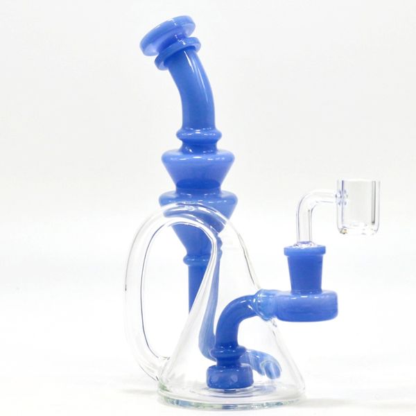 Botella Klein Hookah Recycler Glass Bong Tornado Hookah Dab Rigs Pipa de agua para fumar Heady Pipes Tamaño 14 mm junta con Bowl o Quartz Banger