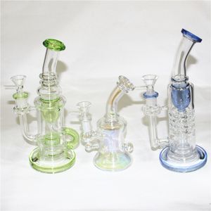 Klein Tornado Percolateur Bong En Verre Narguilés Recycleur Conduites D'eau 14mm Femelle Joint Huile Dab Rigs Avec Bol