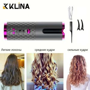 KLINA électrique sans fil USB fer à friser automatique Anti-enchevêtrement Portable fer à friser rotatif bigoudis pour coiffure 240119